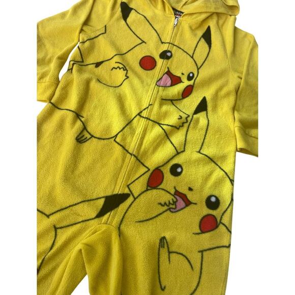 POKÉMON PIKACHU SLEEPWEAR HOODED ROMPER ZIP UP SIZE XS KIDS OFFICIAL KAWAII - Picture 11 of 11
